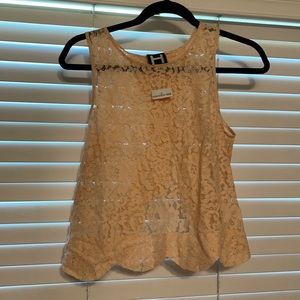 Scalloped Back Lace Top